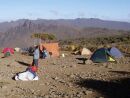 Machame Route - Shira Camp, v pozad krter Shira